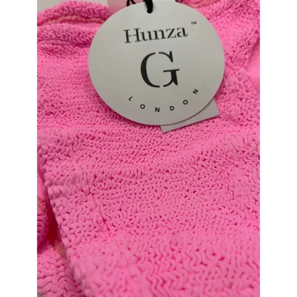 Hunza G Xandra Bikini Square Neck Two Piece Set Bubblegum Pink - Picture 3 of 5